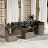 VidaXL Garden Lounge Set with Cushions 7 Pcs Grey Braided Resin 3266620