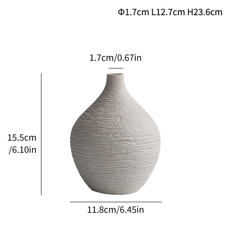 

Nordic Minimalist Ceramic Vase with Hammered Texture
