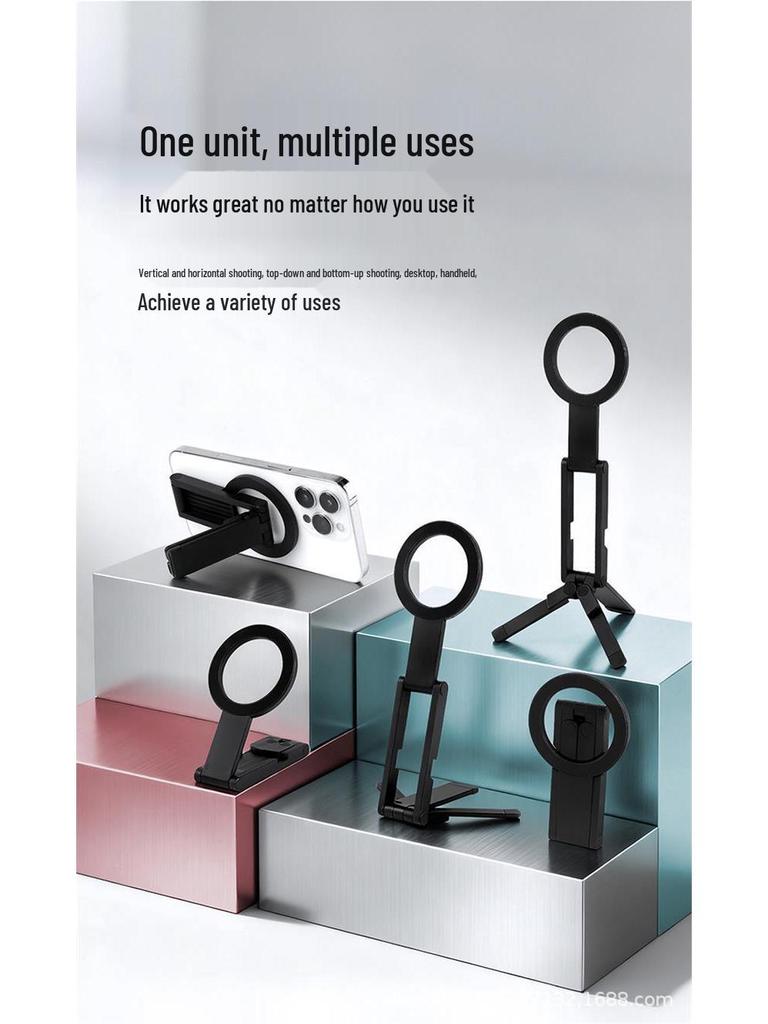 Multifunctional Magnetic Phone Holder & Tripod: Rotating, Folding, Portable Selfie Stick for Photography & Live Streaming
