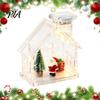 Decorative Shelf Figurine Holder Clear Acrylic House Ornament, DIY Fillable Christmas with Light, Handmade Craft Project Rechargeable Lighted