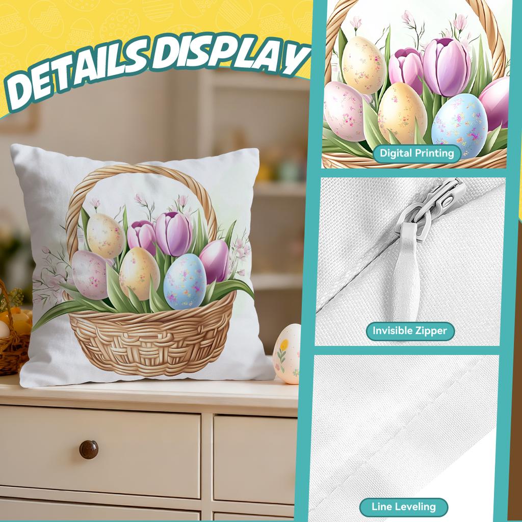 Easter Decorations Cushions Pillowcase Polyester Cushion Cover Throw Pillow Pillowcover Home Car Sofa Decor