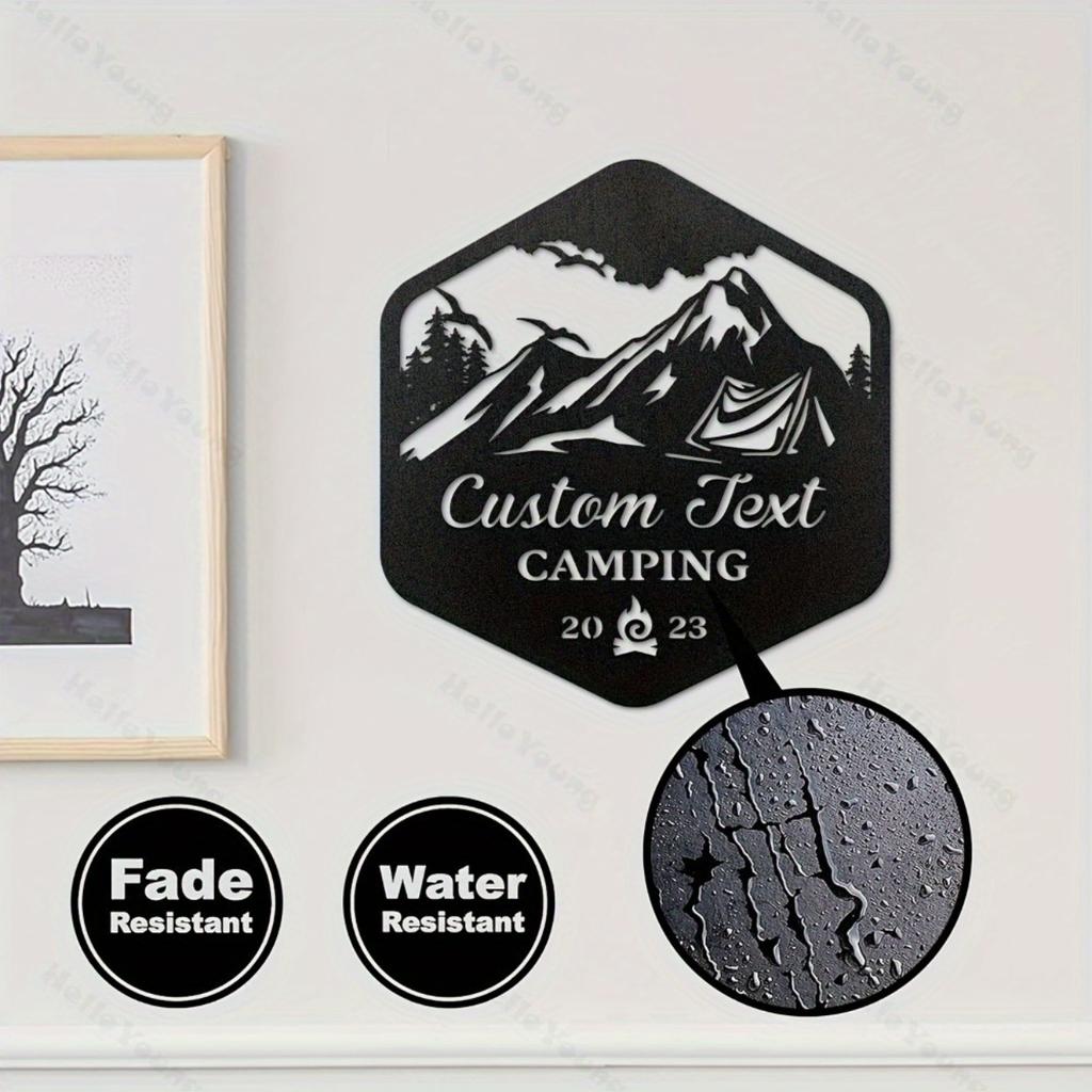 Customizable Mountain Surname Sign, Metal Wall Art for Home Garden Hot Sale