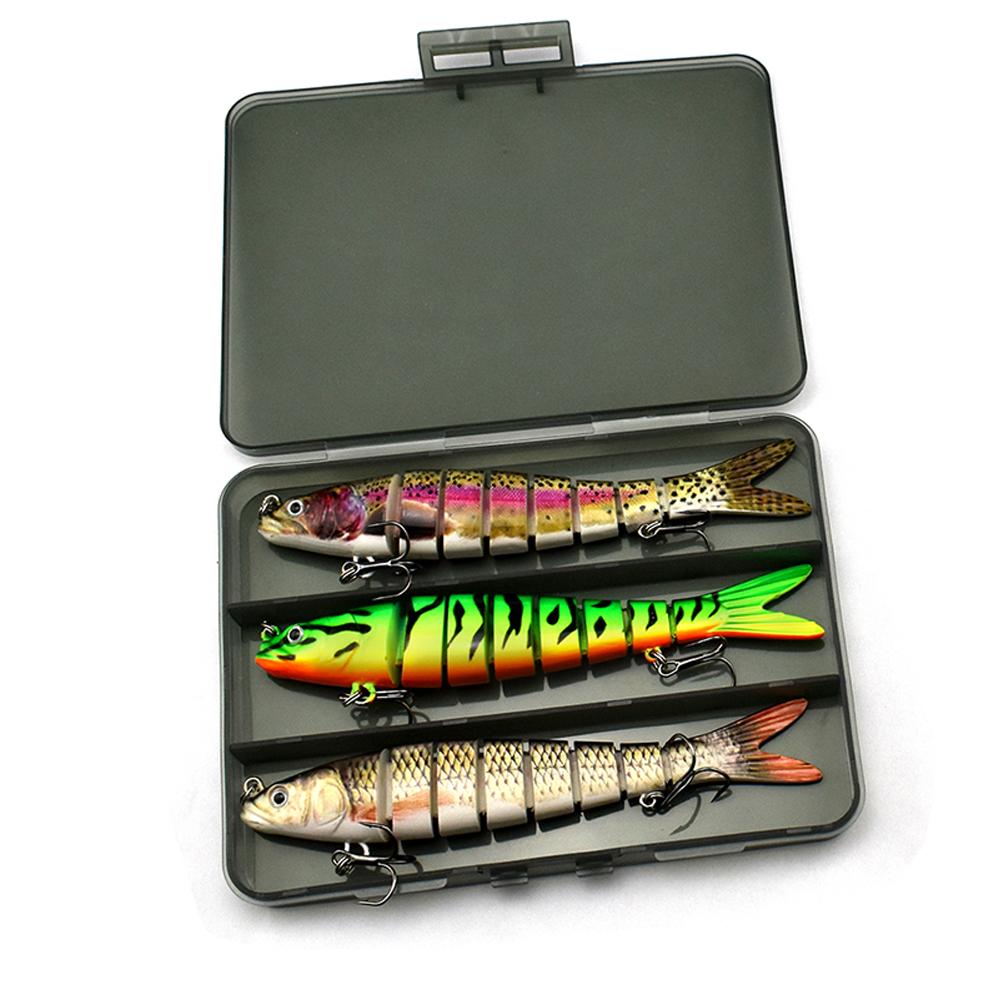 Fishing Lures Set 3pcs Multi Segments Jointed Hard Bait Wobblers Swimbait Crankbait Swim Bass Pike Fishing