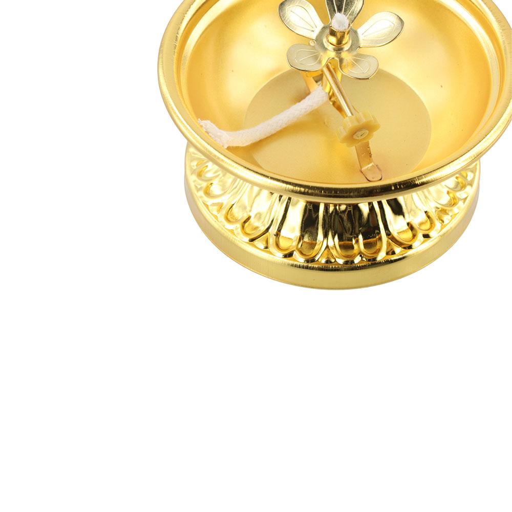 Adjustable Zinc Zinc Alloy Oil Lamp Exquisite Oil Dish Ornaments Vintage Butter Lamp Holder  Buddha Hall
