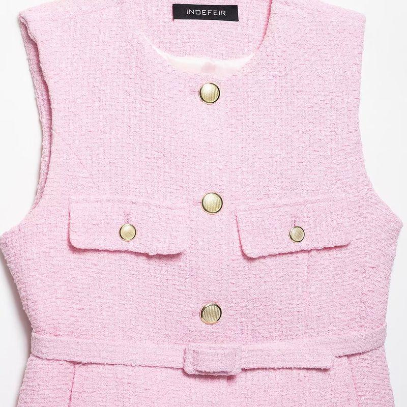 Kaslead New Arrival Women's Clothing Fashion Style Fashion All-Match with Belt Texture Vest 2132091 620