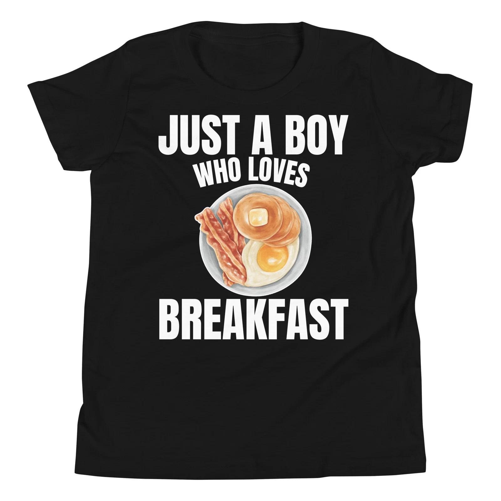 Just a Boy who Loves Breakfast Meat Lover Pancake Lover Youth T-Shirt 140