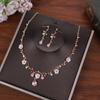 Creative  Flower  Costume Jewelry  Choker Necklace Earrings Set For Women Tiaras Crown Wedding Jewelry
