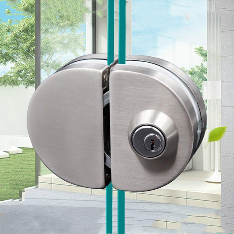 304 Stainless Steel Glass Door Lock Frameless Glass Floor Lock Latch Store Security Door Locks Office Door Accessories