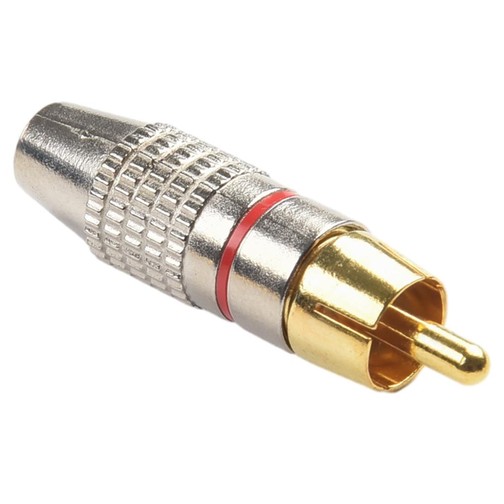 20Pcs Home Audio Video Male Plugs Gold Plated Soldering Adapter Connector