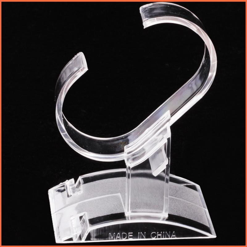 Clear C-Shape Plastic Watch Display Stand - Transparent Jewelry Rack Holder.