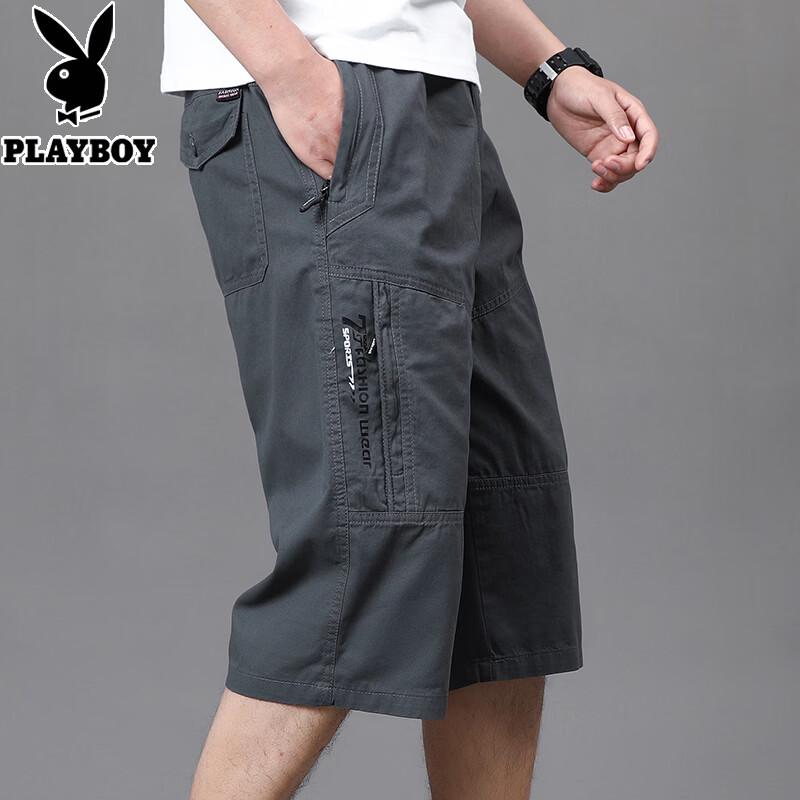 Playboy Men s Pure Cotton Loose Fit Capri Shorts 3XL