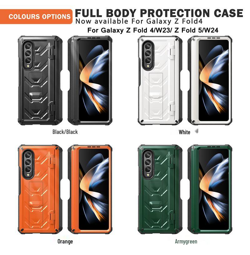 Compatible Fold Series Phone Case: Drop-Proof, Dual-Fold with Pen Slot for Samsung Z Fold3, Z Fold4, Z Fold5.