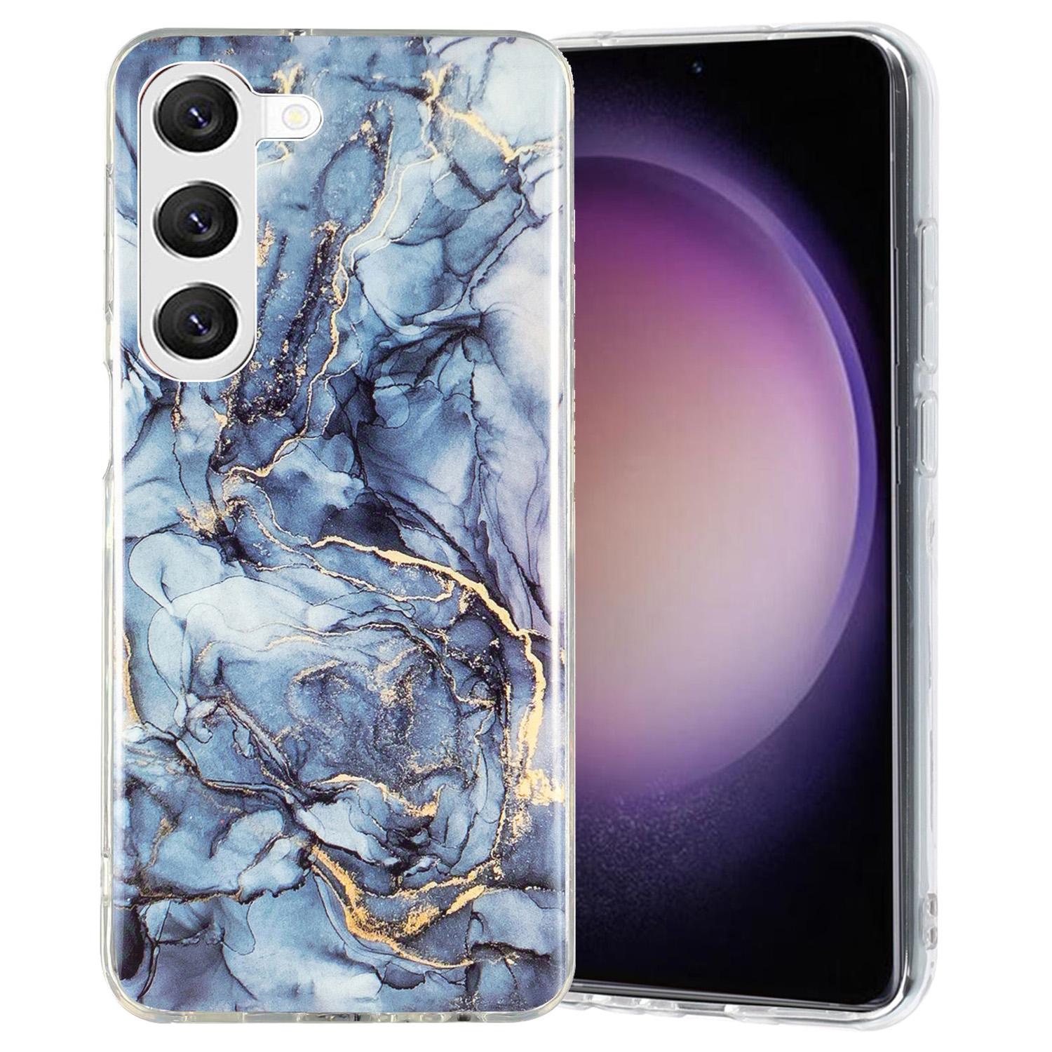 

For Samsung Galaxy S23+ IMD Marble Pattern TPU Case Back Protector Bump Proof Phone Cover Grey