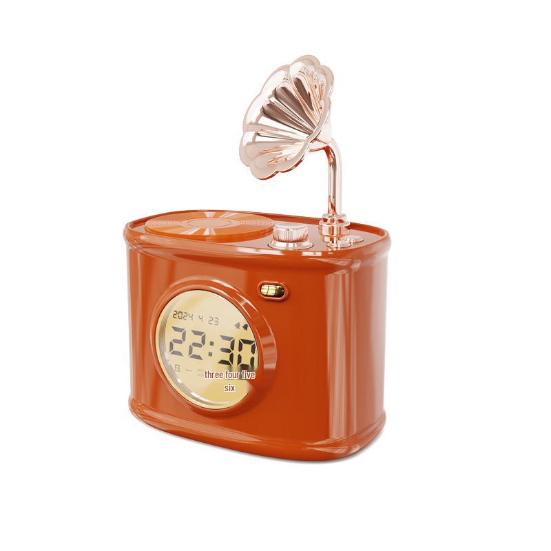Retro Bluetooth Speaker & Smart Alarm Clock with Vinyl Record Design