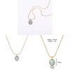 Titanium Steel Starry Ocean Pendant Necklace With Blue Oval Gemstone For Women