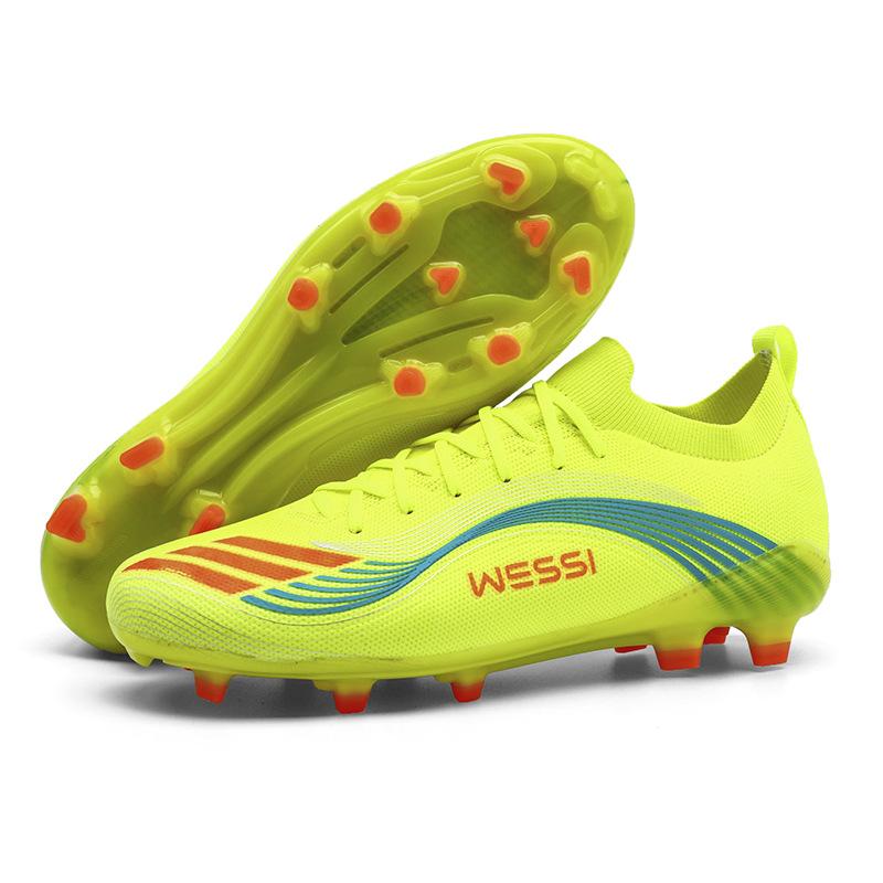 2025 new adult fly-woven football shoes men's low-top long nails broken nails student youth game football shoes
