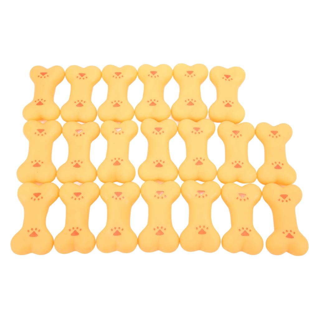 20pcs Rubber Dog Squeaky Bone Toy Teeth Cleaning Dog Bone Chewing Toy for Small Medium Dogs