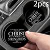 Huaqianguhh 2PCS Car Coasters, Decorative Silicone Non-Slip Auto Accessories, Reusable Stain-Resistant Thermal Pads, for Home Bar Kitchen