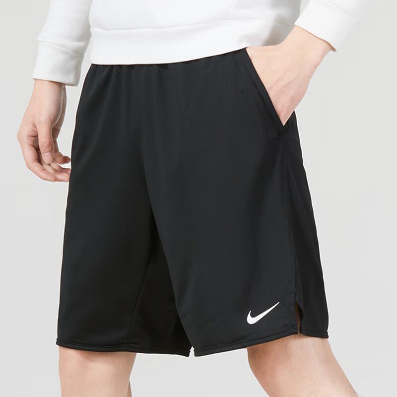 Nike Solid Color Elastic Waist Straight-Leg Casual Shorts Men Bottoms Black DV9329-010
