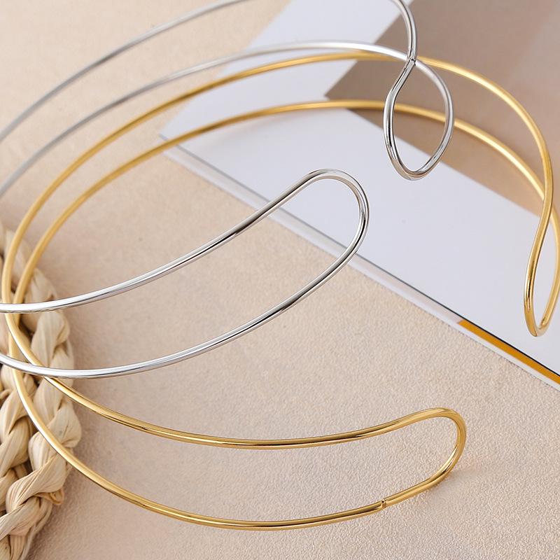 European & American Titanium Steel Double Layer Fashion Choker Necklace