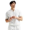 Men's Trendy Korean Style Short-Sleeve Polo Shirt with Half Zipper