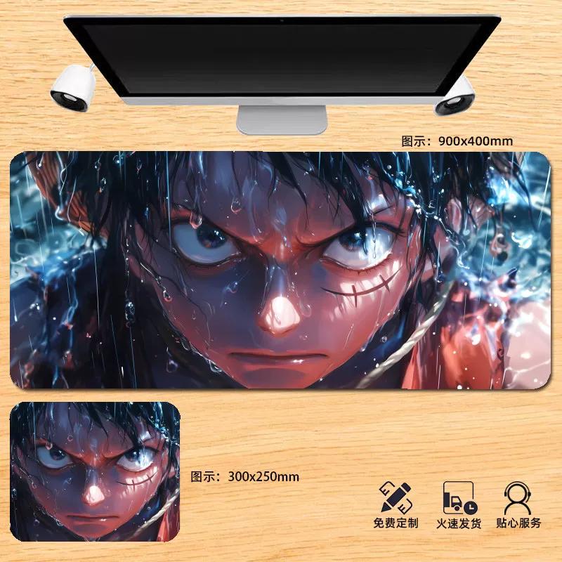 Japanese Anime ONE PIECE Leather Mouse Pad Oversized Boys Animation E-sports Game Keyboard Pad Monkey D. Luffy Computer Desk Pad Non-slip Mouse Pad