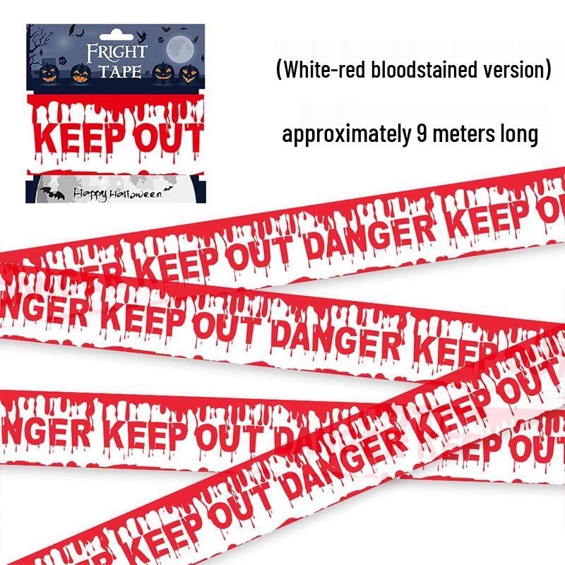 Ghostly Halloween Warning Tape - Spooky House Decoration