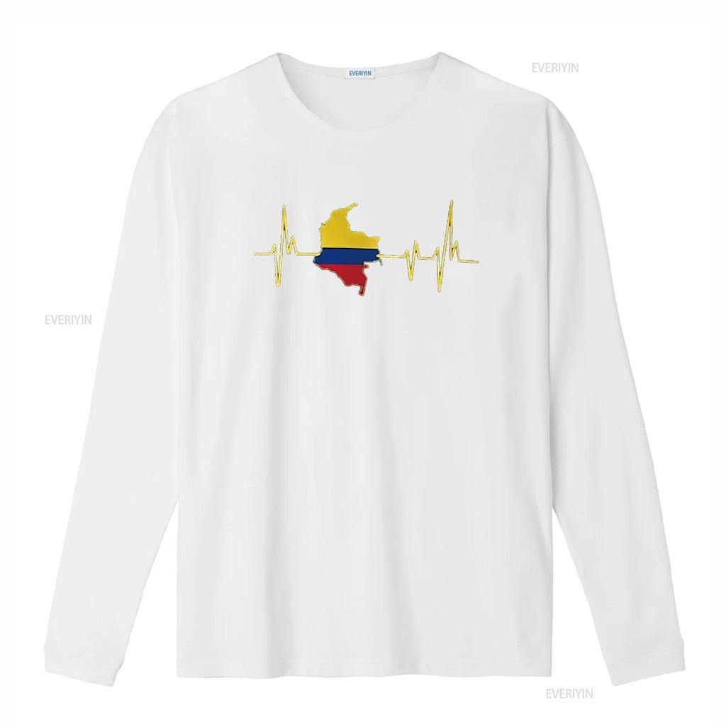Mens Heartbeat Design Colombian Flag Colombia T Shirt Black vintage Washed Versatile Casual Stretched graphic designer clothes