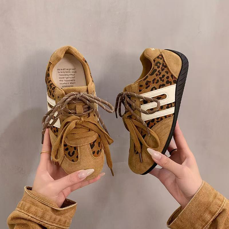 

Autumn new big head niche versatile student versatile shoes ugly cute board shoes women 40 цветной печати леопарда