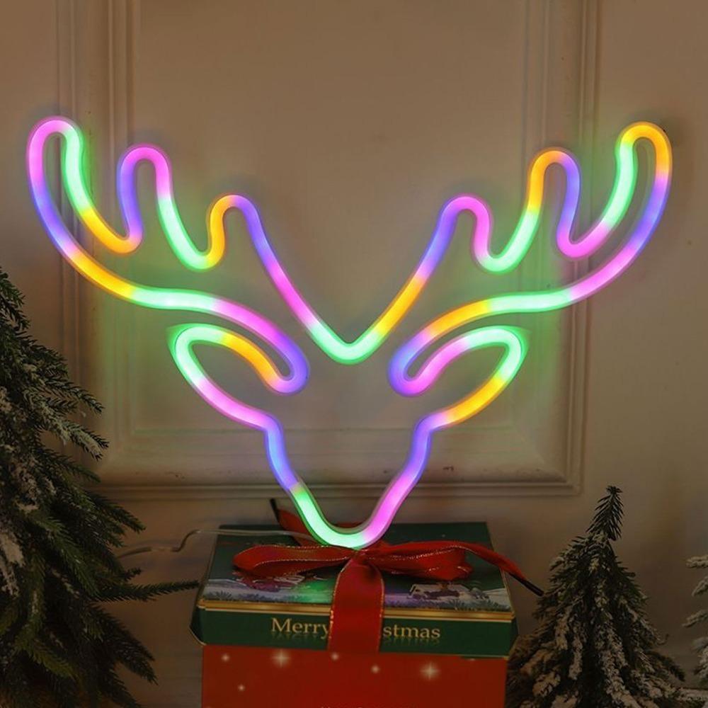 5V Neon Light LED Sign Deer Shaped LED Neon Light Energy Saving Neon Light  Christmas Colorful Light