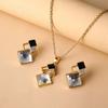Jewelry Sets Korean Minimalist Crystal Necklace Earring Set Versatile Women's Temperament Trendy Diamond Pendant Necklace