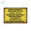 Halt Metall Zeichen Deutsch Achtung Warnschilder Gefahren bereich Warn plakate Vintage Metall Plakette Weißblech Wand dekorative