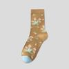 Thin Girls Mid-calf Socks Revivalism Retro Style Sock Women French Style Floral Tube Socks  Female
