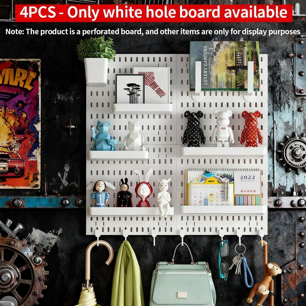 

1/4 Pieces Pegboard Organizer - DIY Wall Desk Storage for Living Room Garage Kitchen L