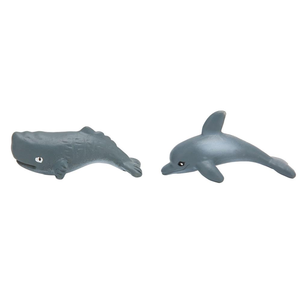 2PCS Whale Ornament Cute Whale Look Modern Style Whale Figurine Resin Ornament for Home Decoration Mini Garden Cake