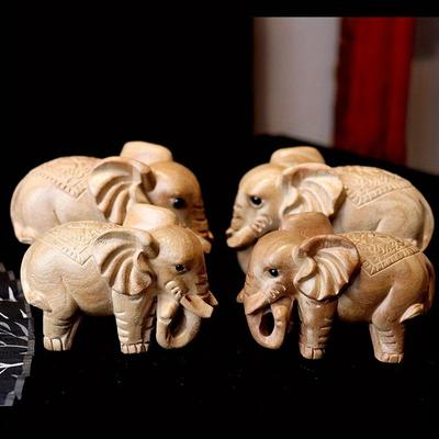 Elefante Elefante Auspicioso Ornamentos Esculturas em Madeira Artesanato Decoração Artesanato em Madeira Maciça Presentes