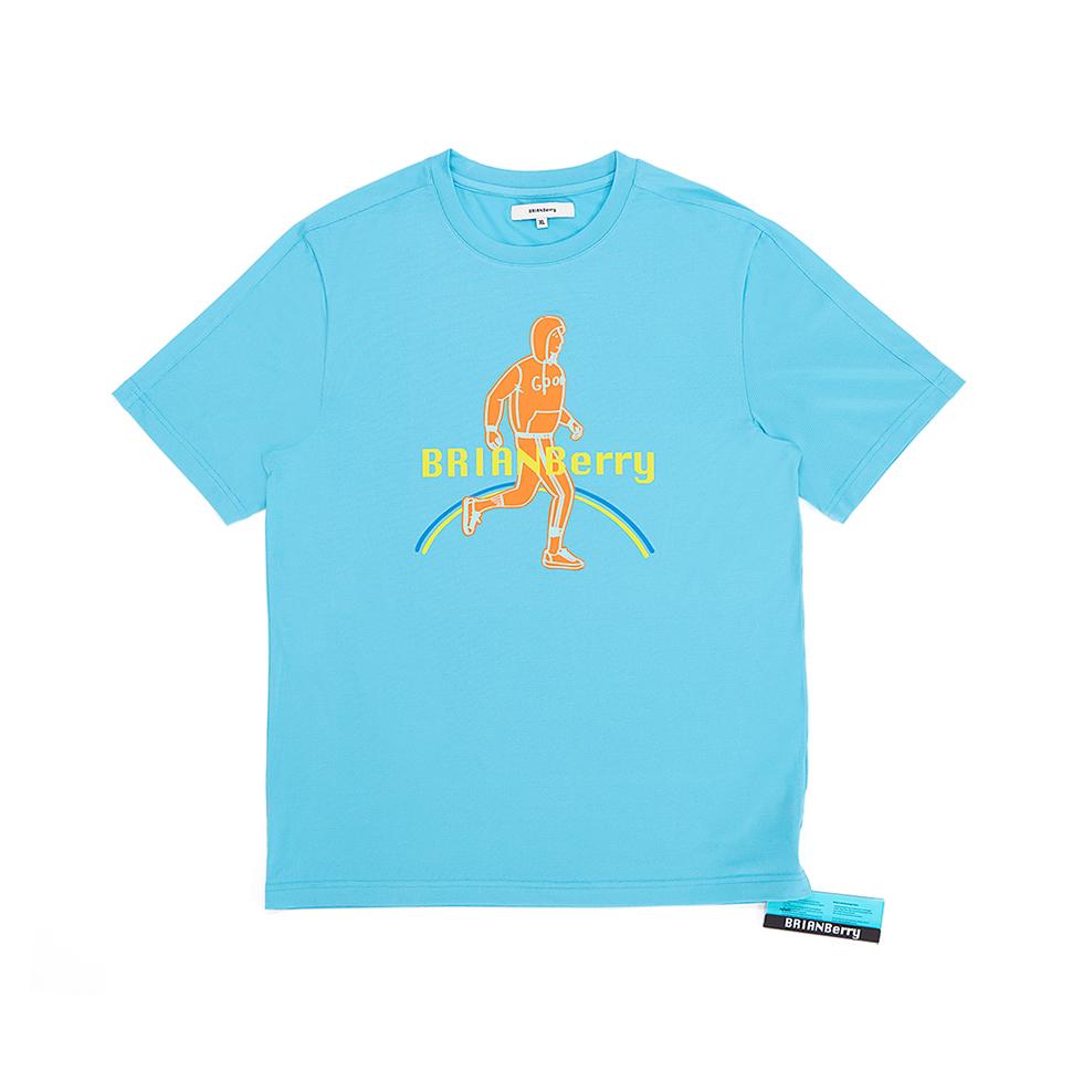 Brian Berry Big Logo Tee_Aqua M