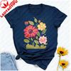 Unisexs Floral Graphic TShirt Short Sleeve Wildflower Tee Colorful Botanical Print Soft Cotton Crew Neck Shirt Spring Summer