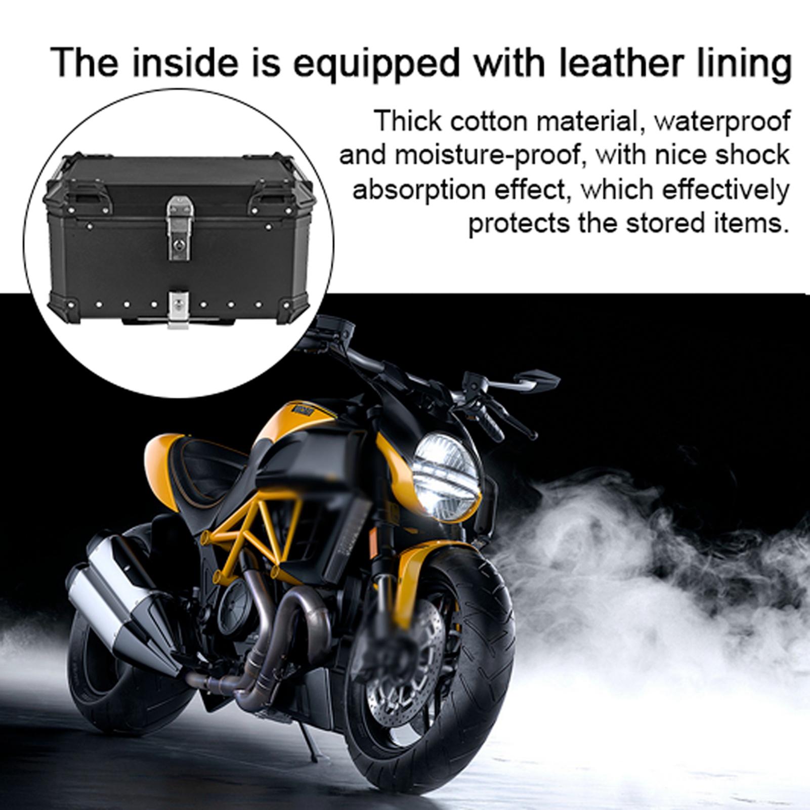

65L Motorcycle Rear Trunk Aluminum Alloy Luggage Case Quick Release Motorbike Tail Storage Box Waterproof & Shock чёрный