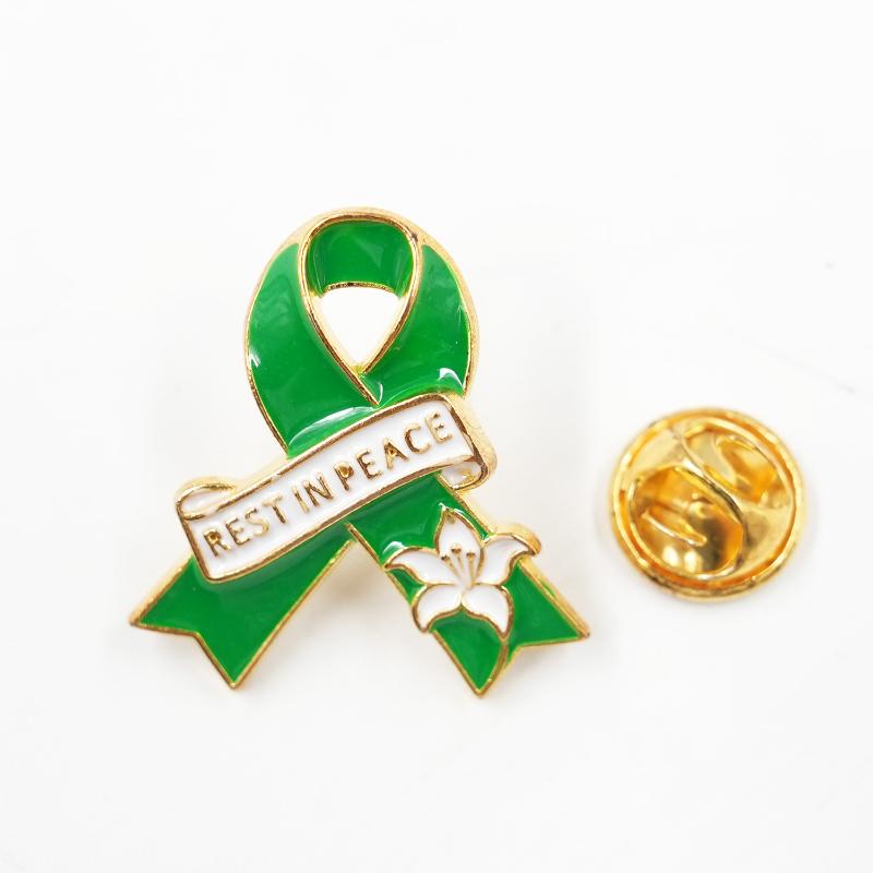 Black Ribbon Memorial Brooch Clothing Lapel Pin Alloy Black Mourning Suit Badge Fashion Accessories Party Jewelry Gift