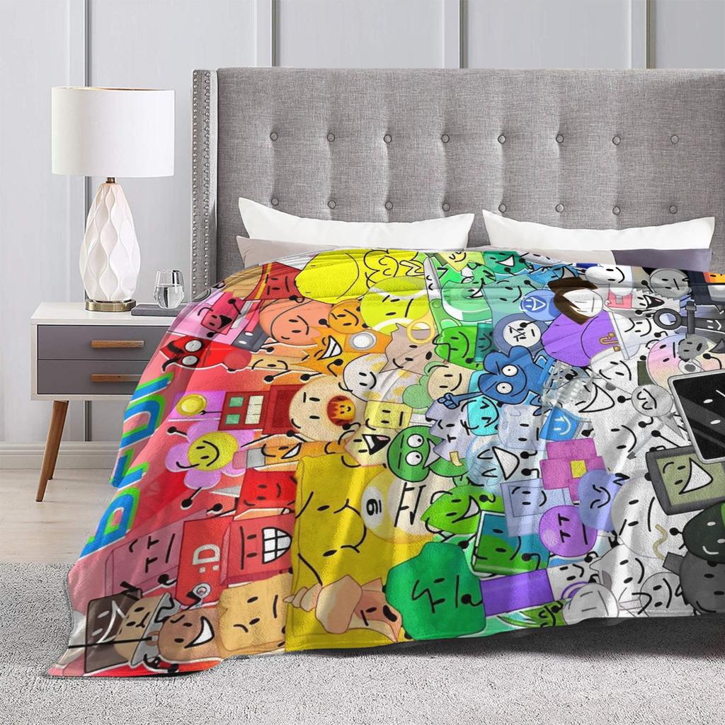 BFDI Inanimate Insanity Blanket Fleece Spring Autumn Breathable Warm Throw Blanket for Home Travel Bedding Throws