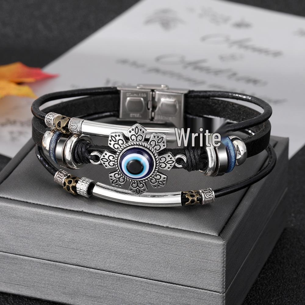 Boho Multi-Layer Kokosnussschale & Perlen Schmetterling Leder Armband Set für Männer