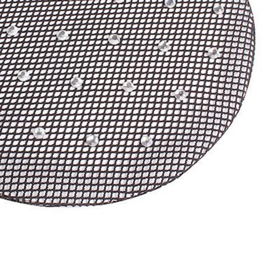 5Pcs Hair Net Rhinestone Decor Invisible Elastic Edge Hollow See-through Hair Fixing Anti-slip Ballet Dance