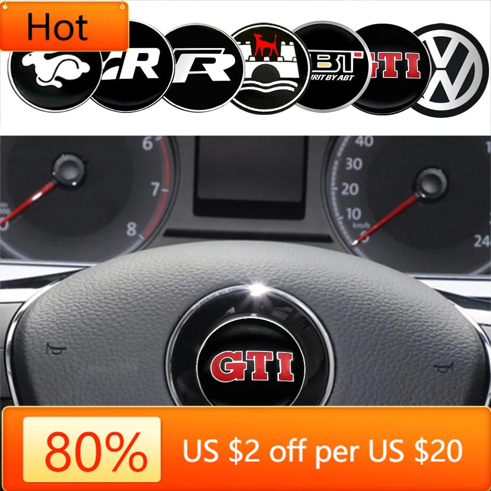 2025 Hot Car Steering Wheel Center Trim Stickers Badge Accessories For Volkswagen VW R Golf 4 5 6 7 Bora MK7 Beetle Touran Tigua