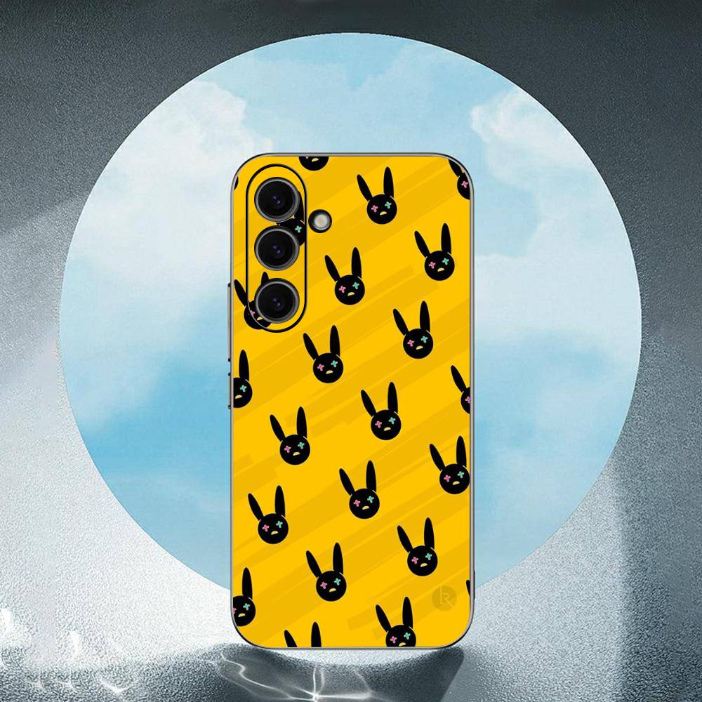 

B-Bad Bunny Luxury Black Phone Case For Samsung Galaxy S23 S24 S25 Ultra S22 Plus S21 SamsungS22 ULTRA 5G