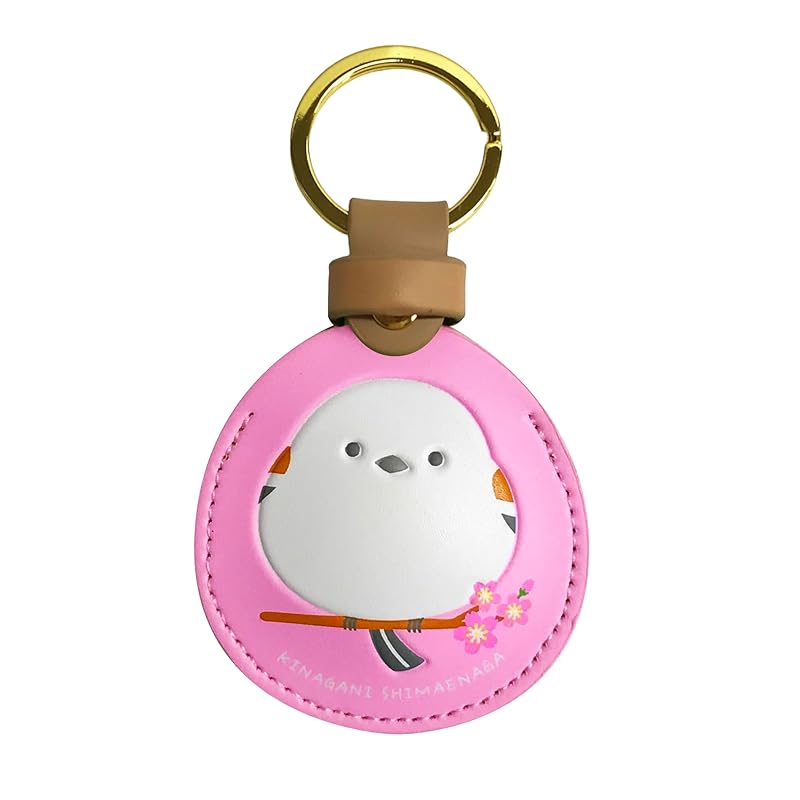 

[LamPlanning] [Kinagani Shimaenaga] PU leather case key ring key ring air tag AirTag smart tracker (cherry blossoms)