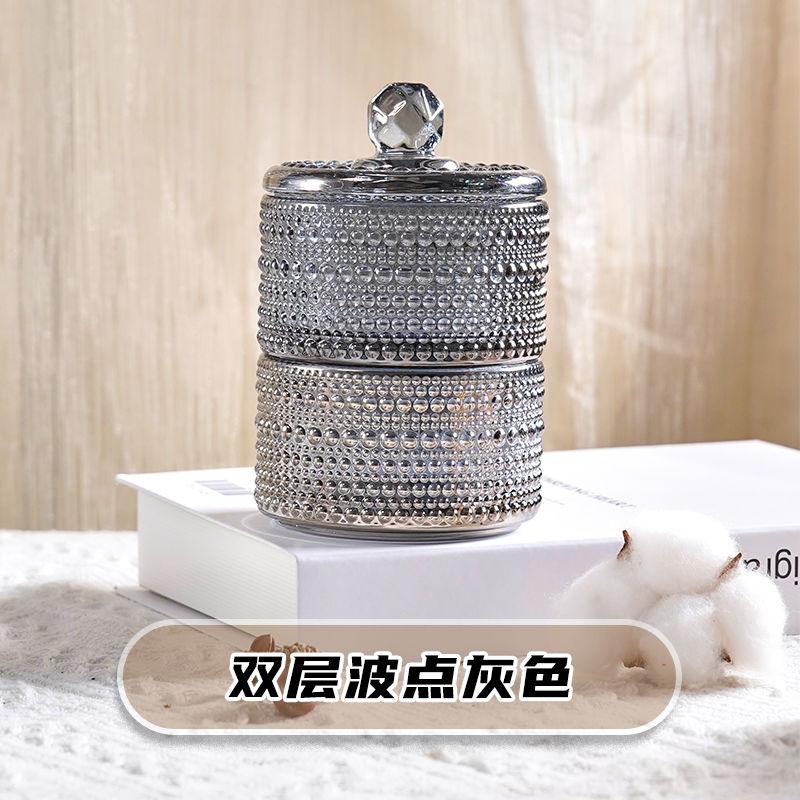 European Creative Luxury Crystal Glass Candy Jar with Lid Dried Fruit Jar Jewelry Storage Box Home Decoration Storage Jar