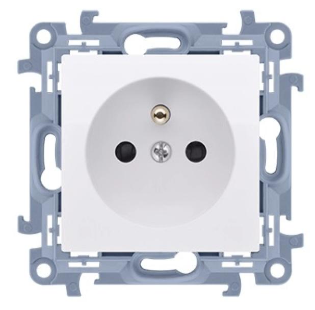 Simon 10 Gniazdo Pojedyncze Z/U Białe 16A 250V Ip20 Cgz1.01/11