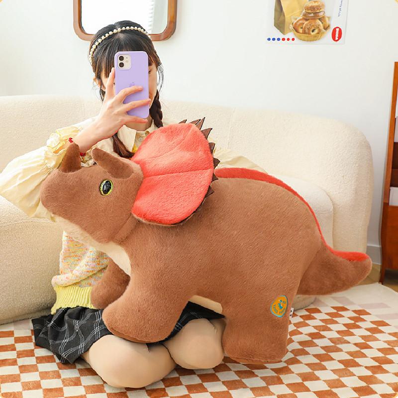 Adorable Triceratops Plush Toy Soft Dinosaur Stuffed Animal For Kids And Girls