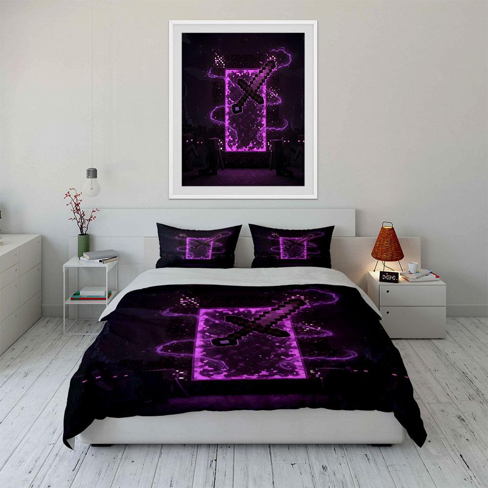 Pixelated sword with glow. Bedding sets Duvet cover sets Duvet covers Pillowcases(1 * Duvet Cover 2 * Pillowcases without duvet insert)